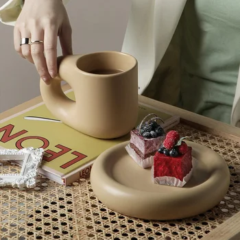 Nordic Uri Creative Ceramice Cana de Cafea Cute de Grăsime de Ceai Ceașcă de Lapte Halbă de Bere cu Fructe Farfurie se Ocupe de Cana de Apa de Birou Acasă Drinkware