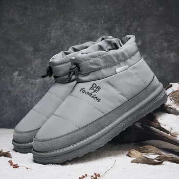 CYYTL Moda pentru Bărbați Banda Elastica Aluneca Pe Cizme Scurte Casual în aer liber Zăpadă rezistent la apa Calda Pantofi de Casă Anti-derapare Izolate Papuceii