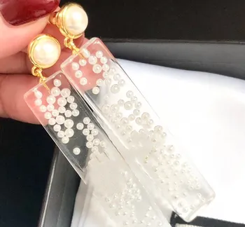 Stil vintage perle șirag de mărgele de petrecere timp de bijuterii de brand numele scrisoare pentru fete dreptunghi cercei