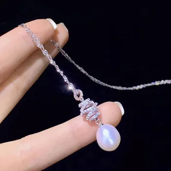 Fantezie Waterdrop Pearl Set de Bijuterii de Moda Pearl Cercei Legăna Cu Pandantiv Colier S925 Material 2 buc/Set