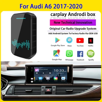 5G Carplay wireless cutie cu Oglinda de proiecție auto connect Pentru Versiunea Android media box pentru Audi A6 2017-2020 Auto Tv Box