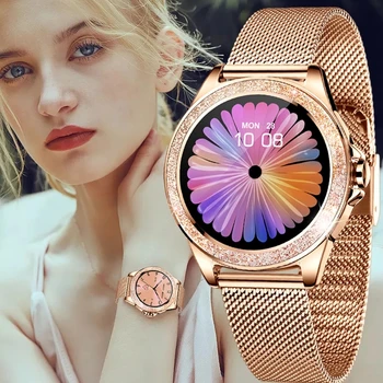 GEJIAN 2021 Noua Moda Rose Gold Ceas Inteligent Femei Impermeabil Electronice de Sport Doamnelor Smartwatch Pentru Android IOS Ceasuri Inteligente