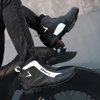 Nou Stil Bărbați în aer liber Motocicleta Pantofi Non-alunecare de Motocross-Țara Pantofi de Moda High-top Echitatie Pantofi de Curse de Înaltă calitate Pantofi