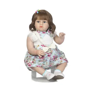 70cm Corp Moale Mini Silicon Baby Dolls de Vinil Renăscut Copii Papusa Bebe Fete 28inches Bonecas Casă de Joacă Jucării Foto Recuzită odel