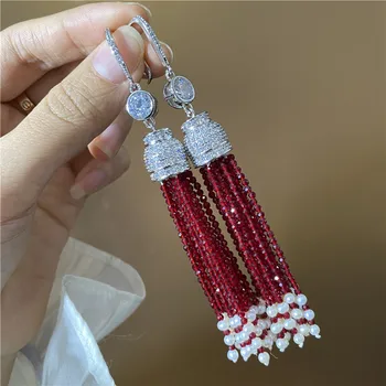 Noi Ciucure Carneol Natural De Apă Dulce Pearl Cercei Vintage Culoare Roșie Serie De Perle Cercei Bijuterii Cadouri