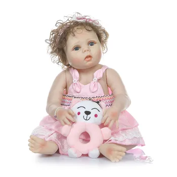 22 inch 56cm Născut Renăscut Baby Doll Simulare Papusa Reborn Volum Mare de Lână Curea Papusa Pentru Copil Ziua de nastere Păpușă Jucărie Cadou