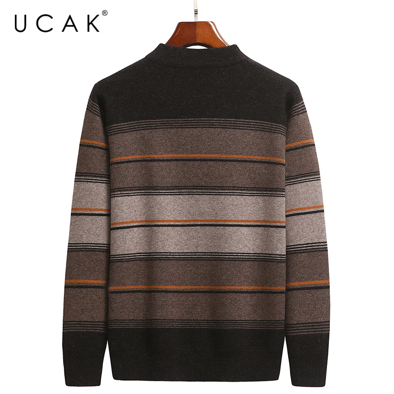 copper Dated Miraculous UCAK Brand Clasic Casual, Pulovere Barbati Haine O-Gât cu Dungi Streetwear  Pulover Pull Homme Toamna Iarna Gros Pulover U1275 vanzare ~ Pulovere <  www.clinica-medinvest.ro