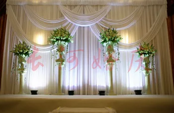 De lux de Nunta Alb Fundal cu Frumoasa Swag Nunta cearșaf și cortina de nunta de decorare