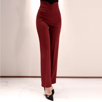 Birou de moda Doamnelor 2 Bucata Set pentru Femei Pantaloni Costume de Toamna Iarna Elegant la două rânduri Blazer Roșu de Sus + de Înaltă Talie Pantaloni Set