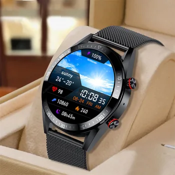 454*454 Ecran AMOLED Ceas Inteligent Afișa Întotdeauna Timp Bluetooth Apel de Muzică Locale Smartwatch Pentru Bărbați Android TWS Căști