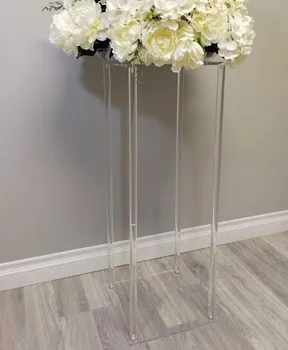 Mai recentă decorative nunta de cristal piesa centrala flori vaza de cristal candelabru coloana etapă decor