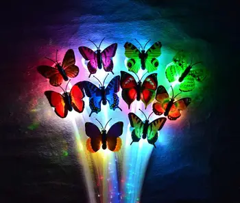 LED flash fluture fibre panglica petrecere de dans luminată strălucire luminos de extensie de păr petrecere de halloween decor festiv de Crăciun favoare