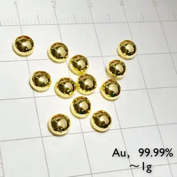 Solid de metal de Aur șirag de mărgele de 1 gram de 99,99% pure element 79 proba