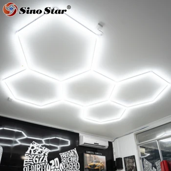 Chino Stele Colorate și Alb Rece Hexagonale Combinație Fagure de miere Lampa pentru Spalatorie Auto Showroom /Detailing Shop/Sala de Joc