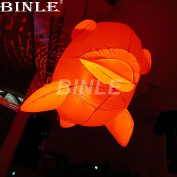 Fantezie 1,5 m de mare agățat led gonflabil clovn de pește balon pentru interior petrecere în aer liber de decorare