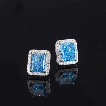 KQDANCE Real Argint 925 cu roz/verde/Albastru stone Simulat citrin Moissanite Diamant emerald Cercei Bijuterii Pentru femei 2021