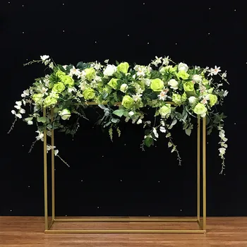 2 buc mare tort de nunta de aur stand de flori 31.5 inch inaltime recuzită de metal decorative, stâlpi de fundal panou rama