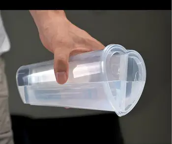 600ML Inima în Formă de Dublu bea un pahar Transparent de Plastic de Unică folosință Căni cu Capace de Lapte, Ceai, Suc de Cupe pentru Iubitor Cuplu SN3328