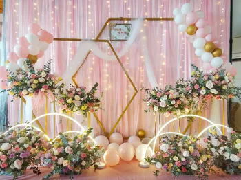 2 pc-uri în aer liber Gazon Fundal Cadru de Fier de Nunta Căsători cu Fondul Arcada Flori Artificiale Rack Suport Pentru Petrecerea de Ziua DIY Etapă