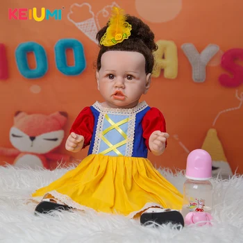 KEIUMI 19 Inch Realist Pielea Albă Renăscut Baby Doll Bine Ambalate Snow White Dress Viu Renăscut Baby Doll