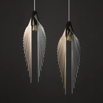 Minimalist Modern Nordic Decorative Candelabru Moale Decor Cameră Model Negru Din Fier Forjat Agățat De Sârmă Vitrina Bar Lampa