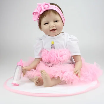 Silicon Renăscut Baby Doll Duș Papusa De Educație Timpurie Păpuși Printesa De Simulare De Jucării Pentru Copii De Dormit Păpuși Ziua De Nastere Cadou De Crăciun