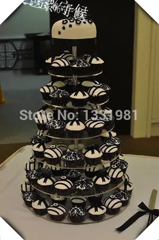 Fierbinte de cumpărături gratuite vanzare/7 tier acrilice tort de nunta sta clar rotund cupcake suport plexiglas tort rack de afișare