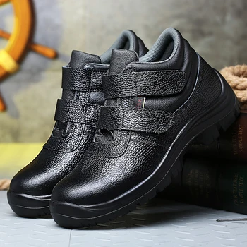 Super oameni mari dimensiuni moda steel toe capace de siguranță în muncă cizme din piele lucrător sudare pantofi de securitate glezna bota seguridad