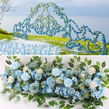50/100cm personalizate nunta de flori aranjament de perete consumabile mătase bujori flori artificiale rând decor pentru nunta arc de fier fundal