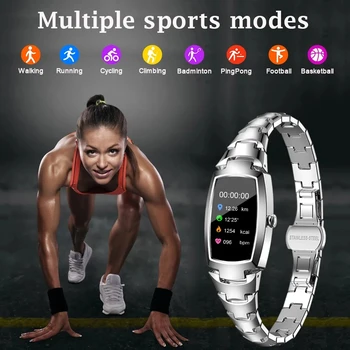 Ceas inteligent Femei Aur Brățară de Fitness Smartwatch Femei 2021 IP67 rezistent la apa de Monitorizare a ritmului Cardiac Android IOS pentru Fata Ladys
